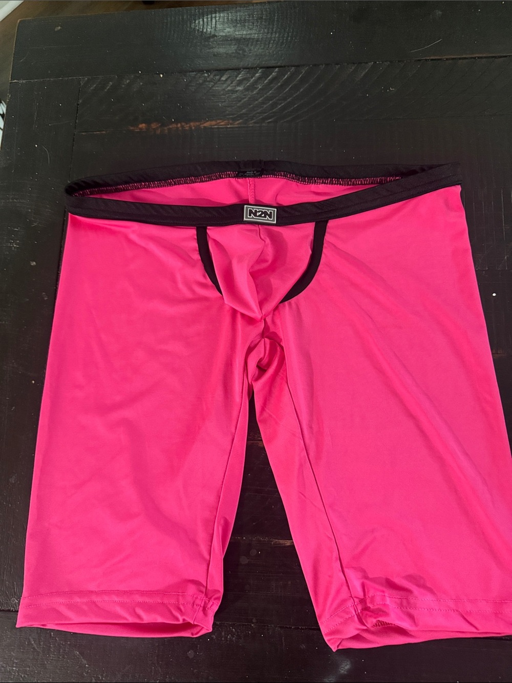 N2N hot pink rider shorts with showing pouch
